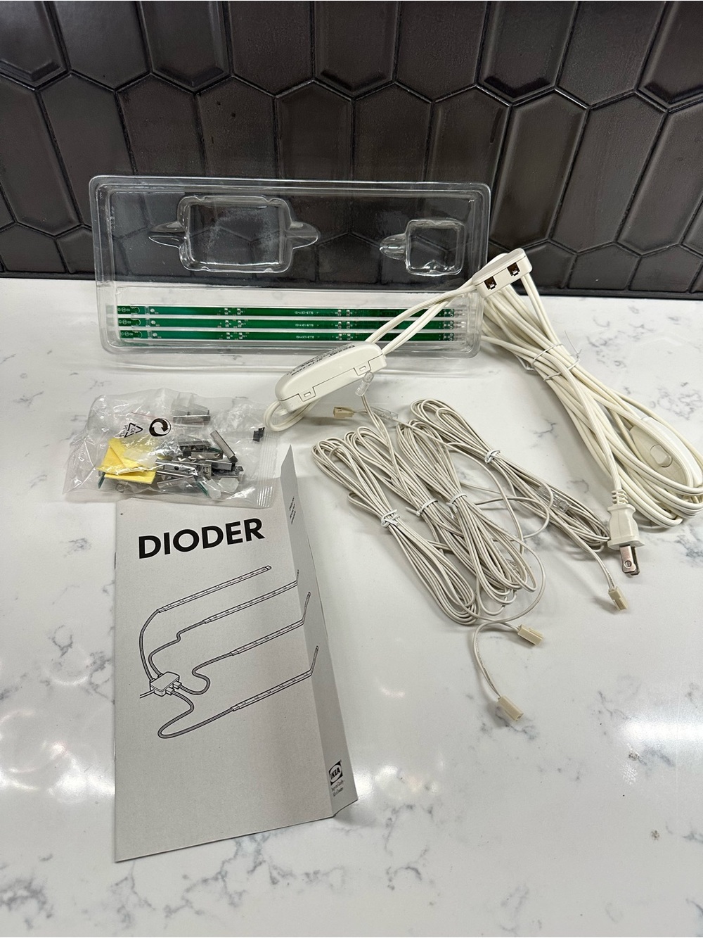IKEA DIODER 3-piece LED light strip set, model 201.194.18
